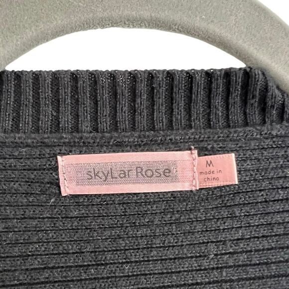 Vici - Faux Wrap Black Sweater - Size Medium - Picture 4 of 5